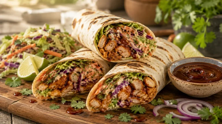 BBQ Chicken Coleslaw Wraps