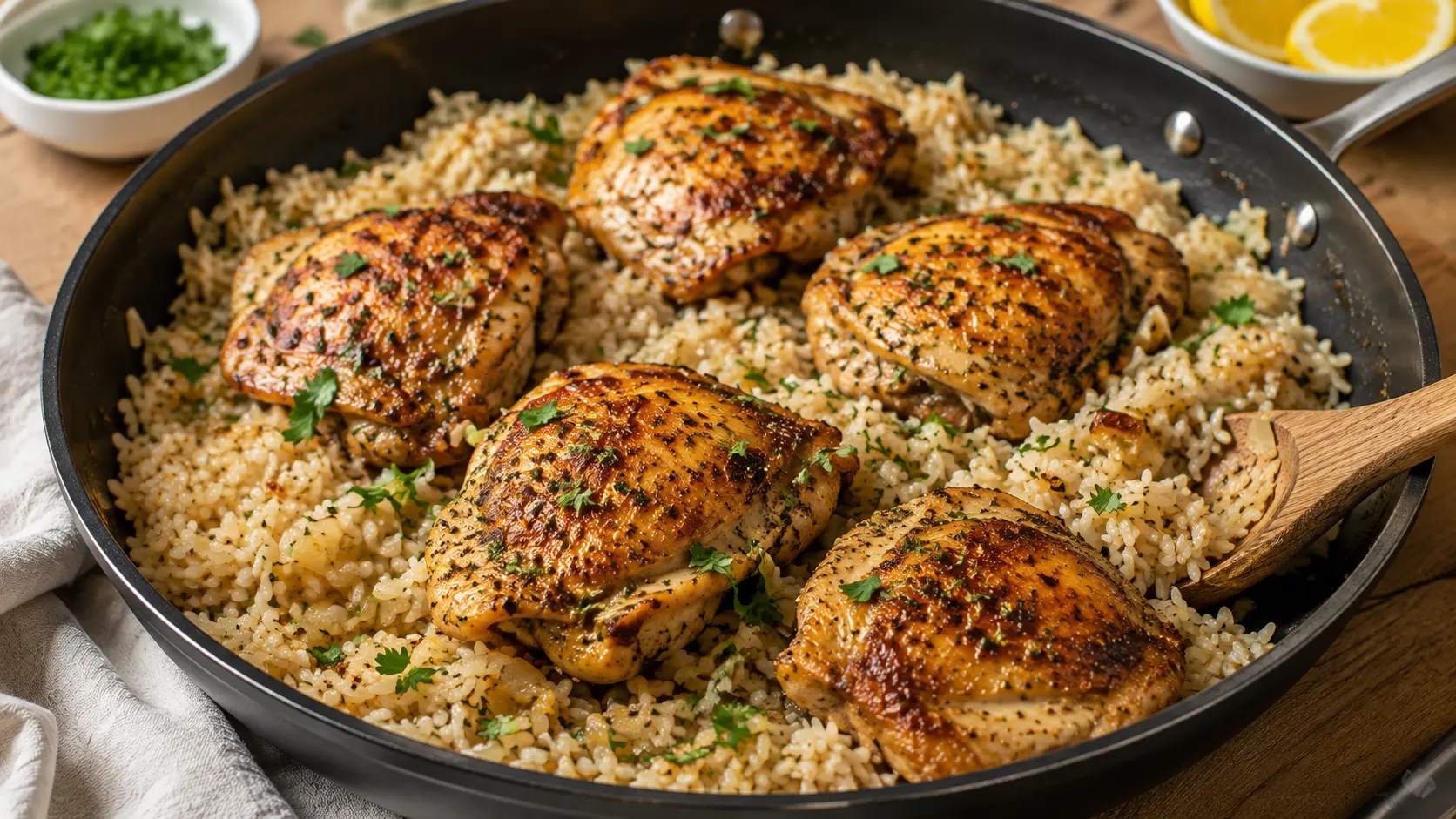 Easy One Pan Garlic Butter Chicken and Rice