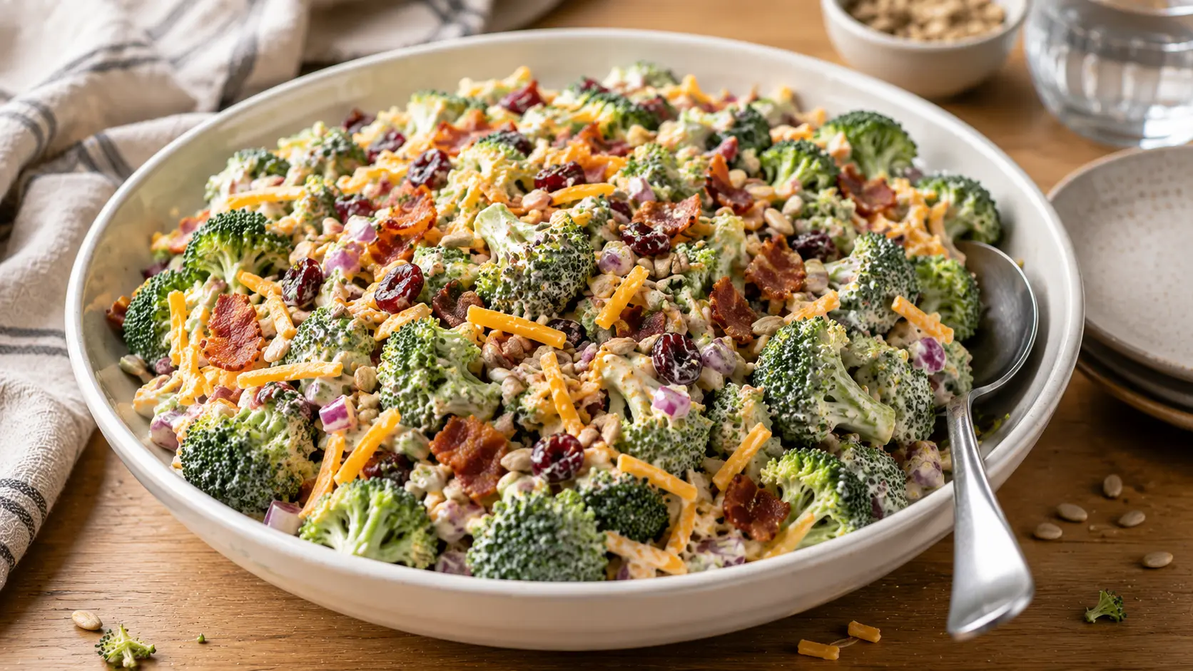 Creamy Broccoli Bacon Salad for a Crowd – Easy 15-Minute Side