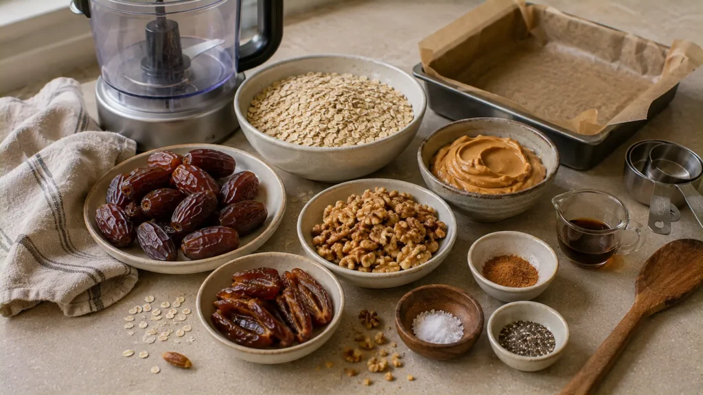 no-bake-oatmeal-date-bars-ingredients
