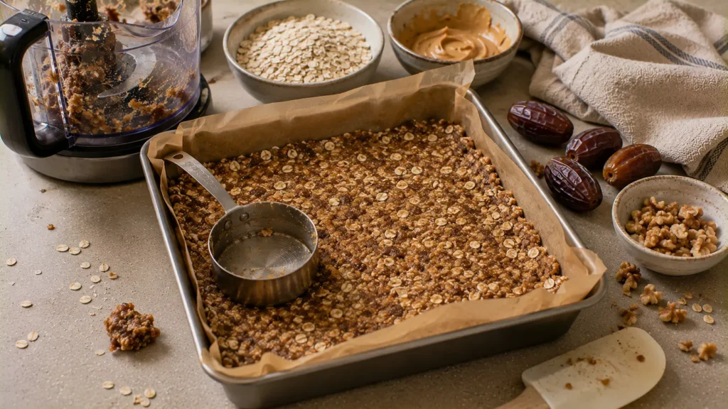 no-bake-oatmeal-date-bars-preparation