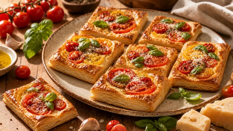 Easy Tomato & Cheese Puff Pastry Tarts